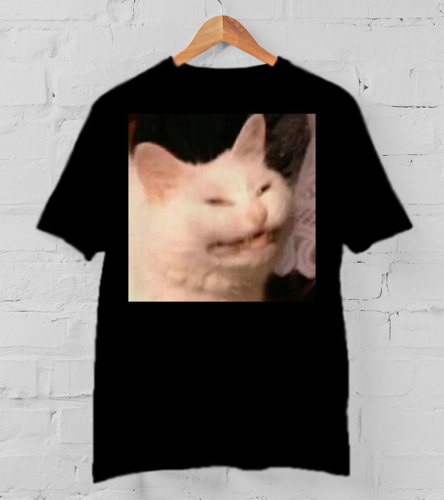 Confused Laughing Cat Meme Expression T-Shirt