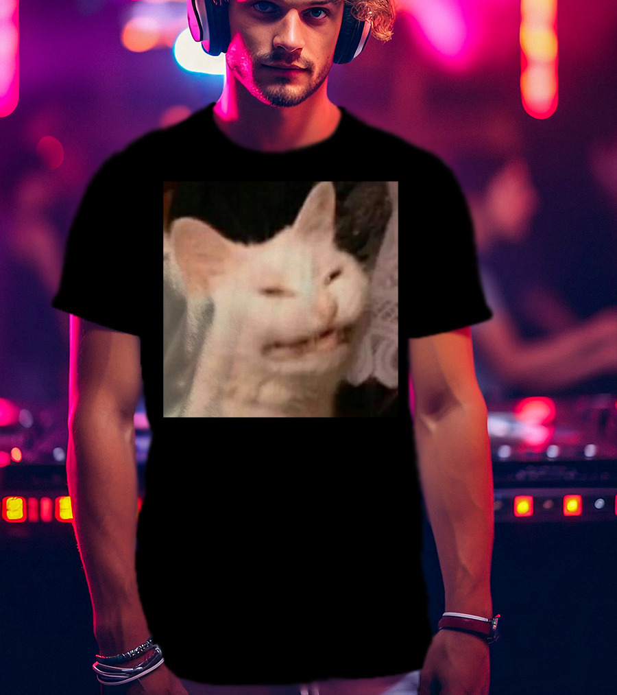Confused Laughing Cat Meme Expression T-Shirt