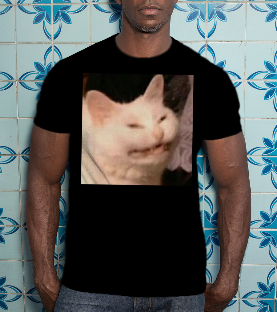 Confused Laughing Cat Meme Expression T-Shirt