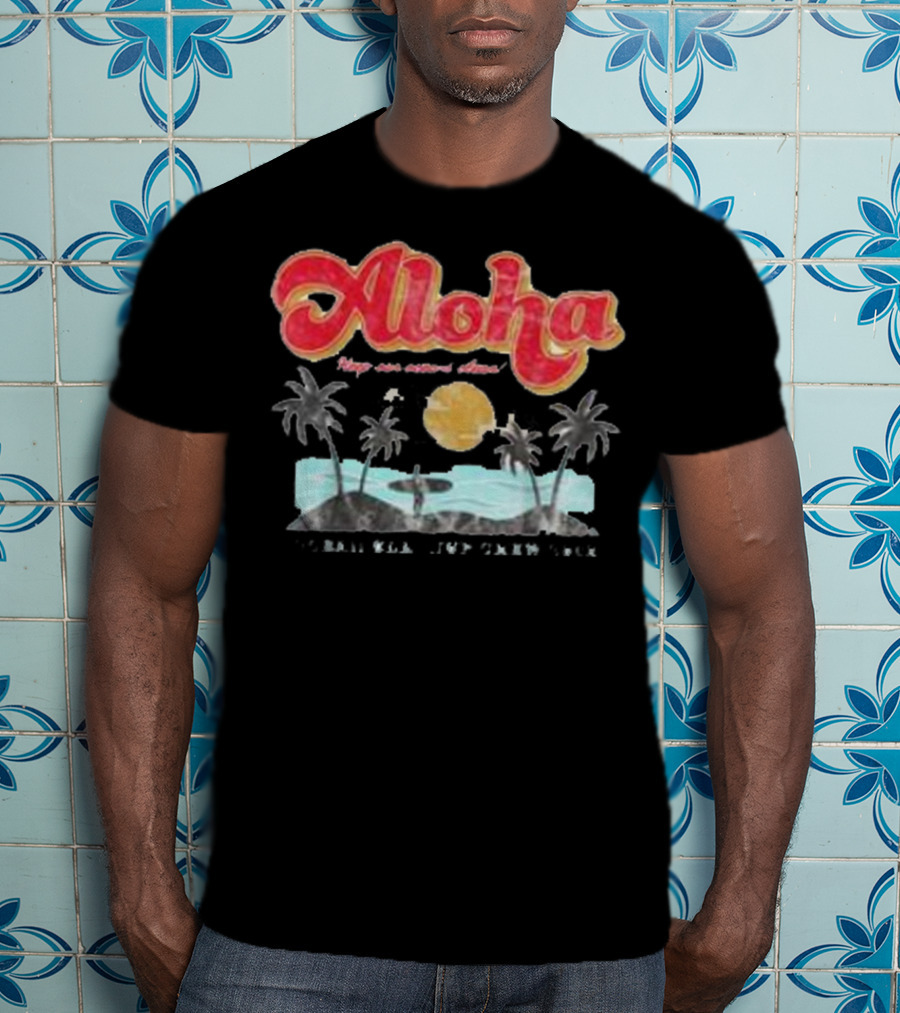 Aloha Hawaii Retro Vintage Beach Palms Sunset T-Shirt