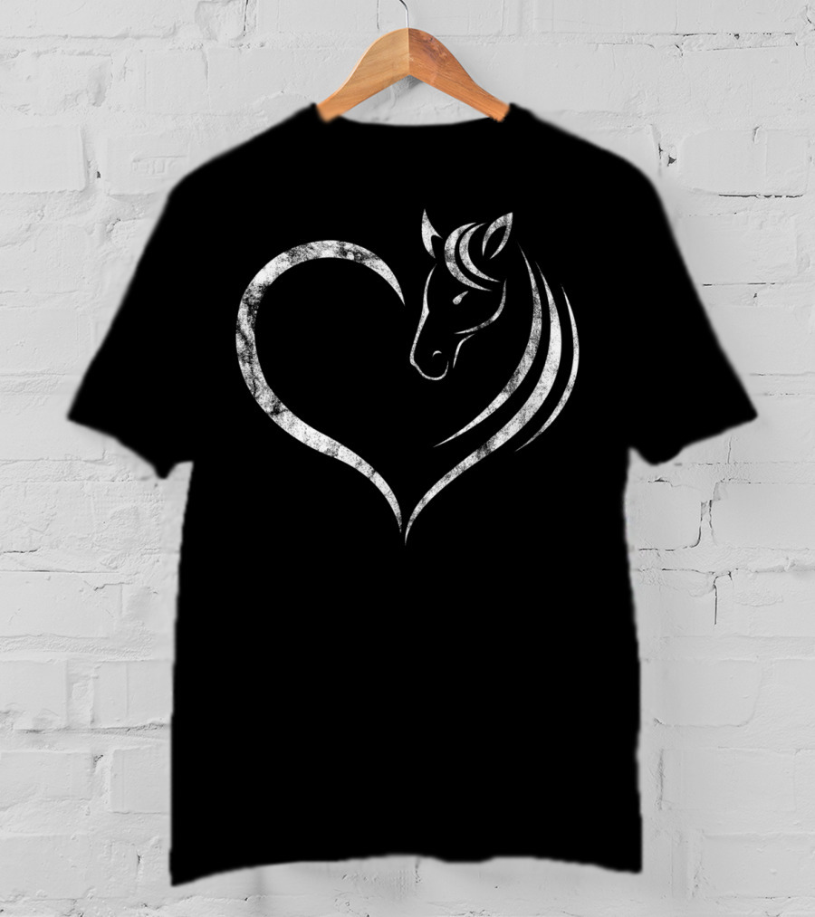 Cute Horse Lover Heart T-Shirt