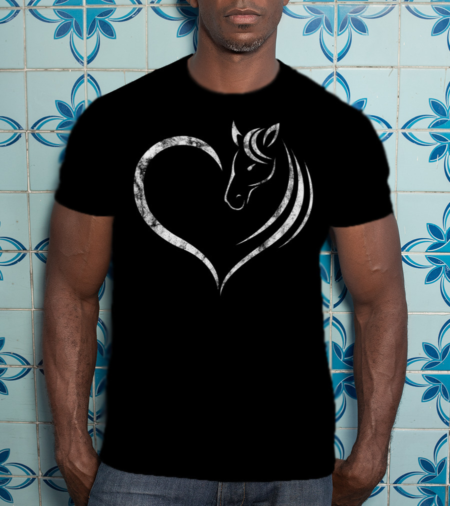 Cute Horse Lover Heart T-Shirt
