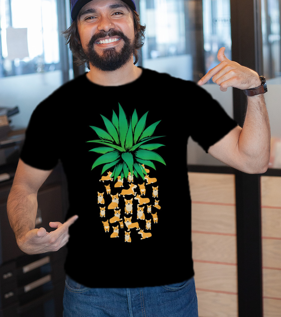 Cute Pembroke Welsh Corgi Pineapple Dogs T-Shirt
