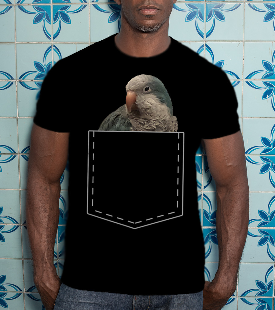 Quaker Parrot Pocket Parakeet Lover Cute Bird T-Shirt