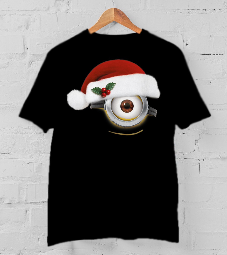 Despicable Me Minions Christmas Santa Hat Holiday T-Shirt