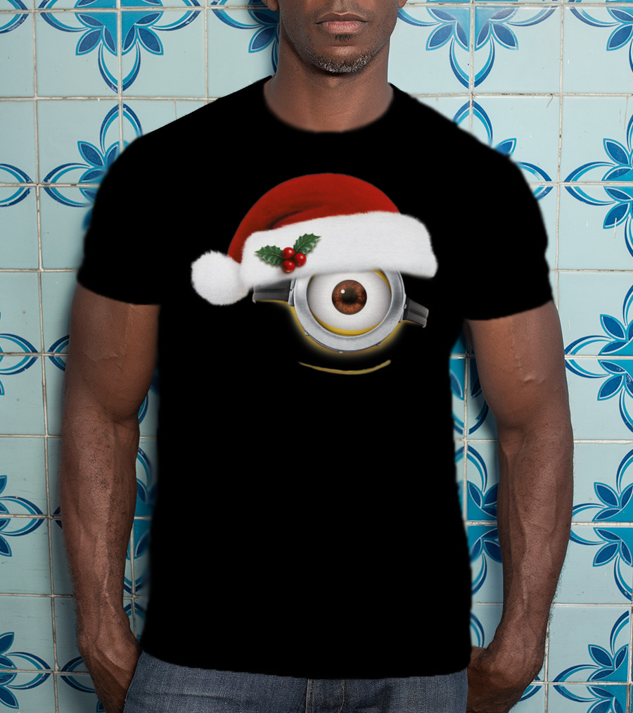 Despicable Me Minions Christmas Santa Hat Holiday T-Shirt