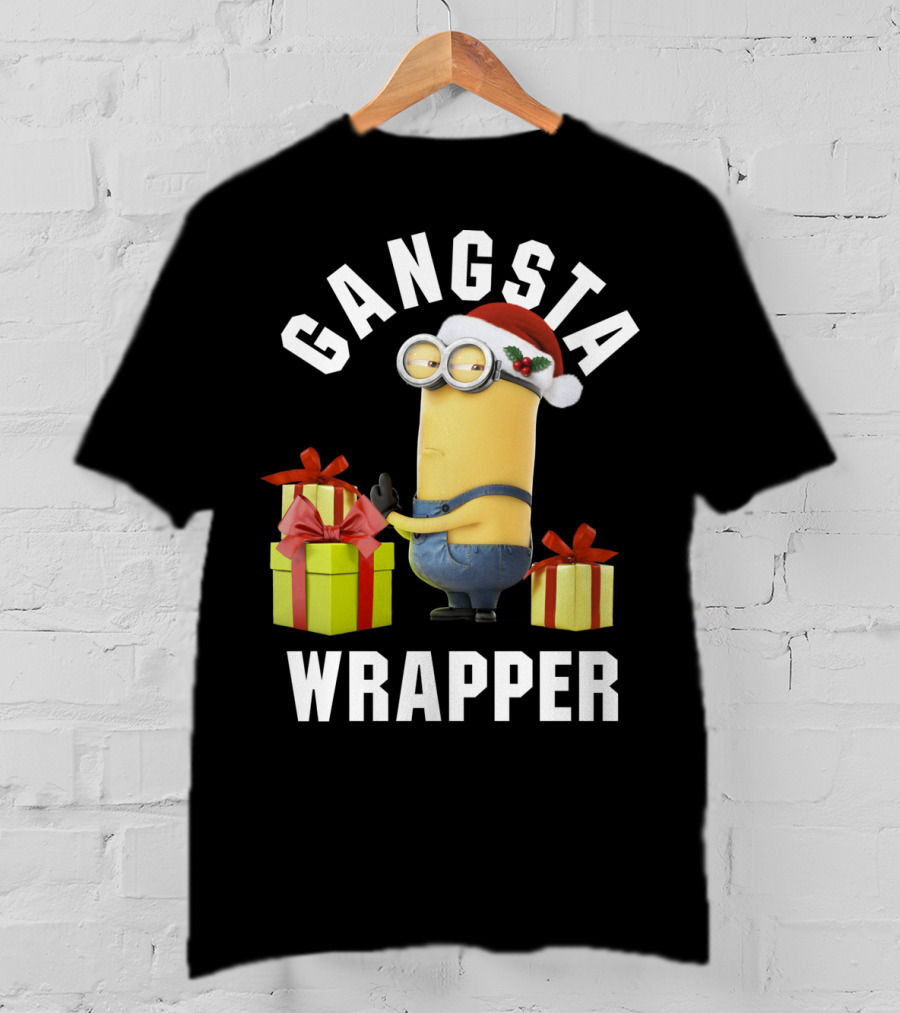 Despicable Me Minions Gangsta Wrapper Santa Holiday T-Shirt
