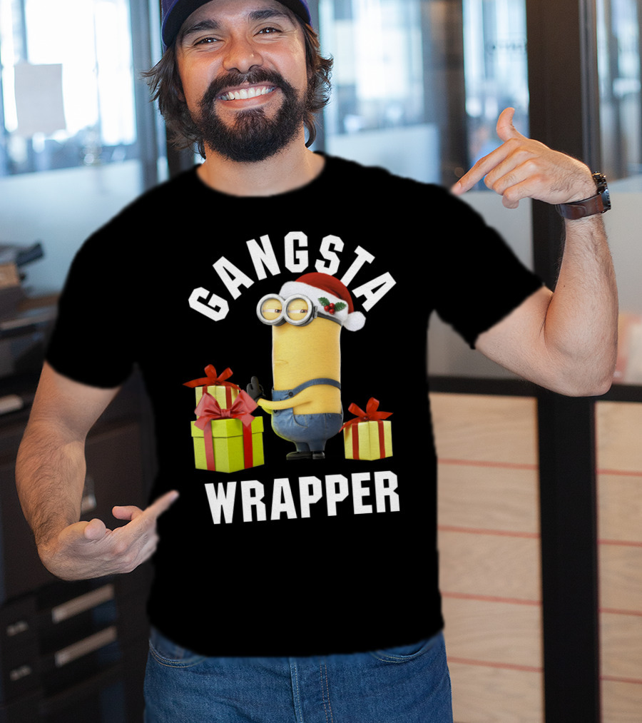 Despicable Me Minions Gangsta Wrapper Santa Holiday T-Shirt