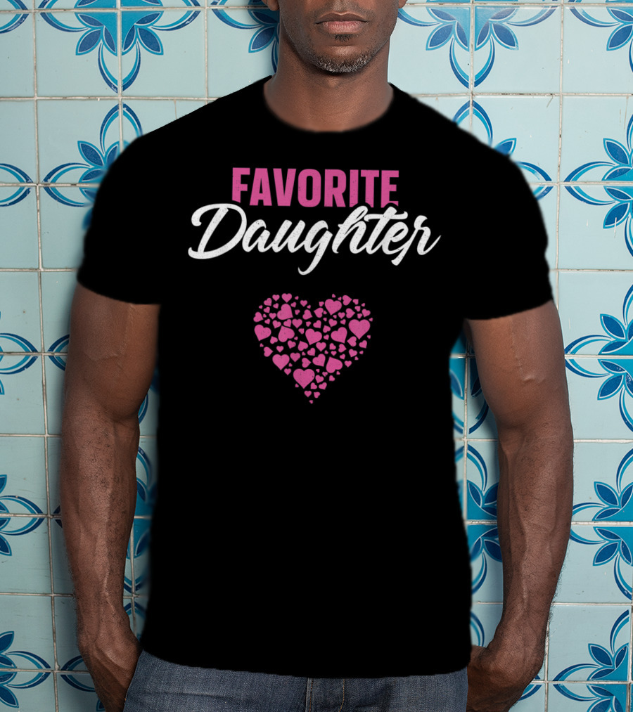 FAVORITE DAUGHTER Heart Pattern Mother's Day T-Shirt