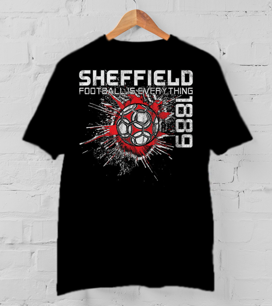Sheffield Football Is Everything 1889 Splatter Ball T-Shirt