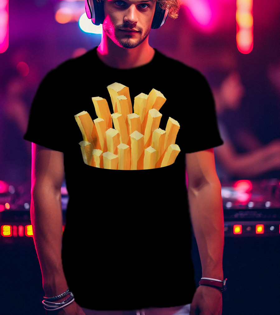 French Fries Costume Halloween Easy Cosplay Iconic Food T-Shirt