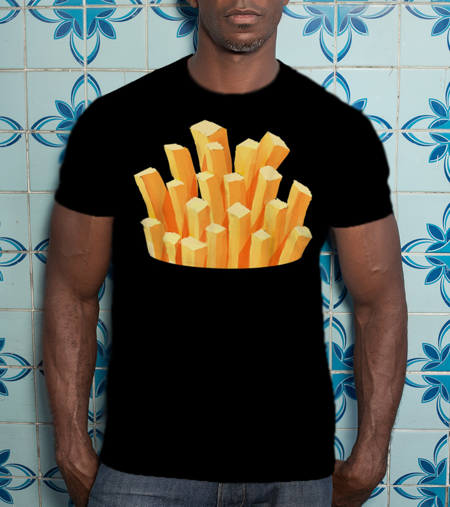 French Fries Costume Halloween Easy Cosplay Iconic Food T-Shirt