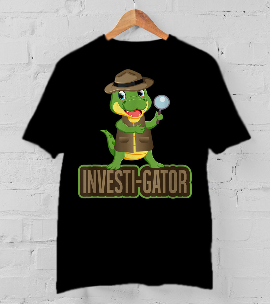Investi-Gator Detective Alligator Funny Investigator Pun T-Shirt
