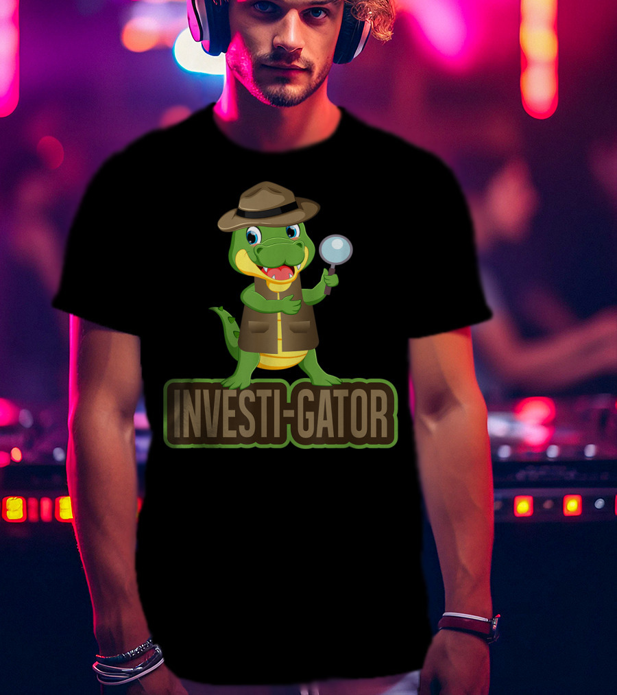 Investi-Gator Detective Alligator Funny Investigator Pun T-Shirt