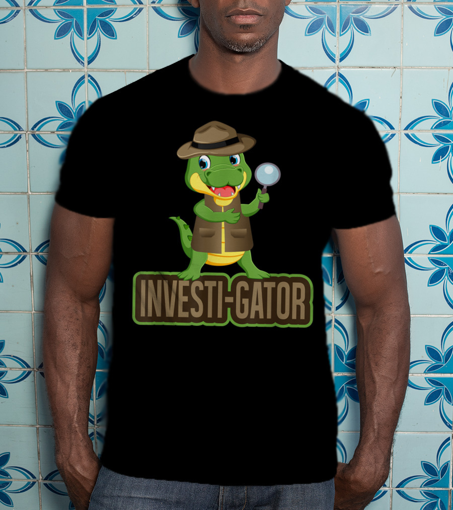 Investi-Gator Detective Alligator Funny Investigator Pun T-Shirt