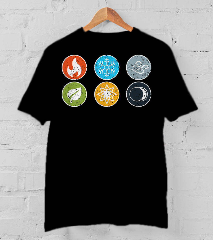 Gloomhaven Elements Symbol Fire Ice Air Earth Nature Light Dark T-Shirt