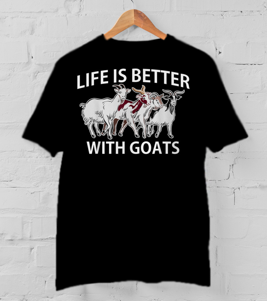 Life Is Better With Goats Vintage Themed T-Shirt