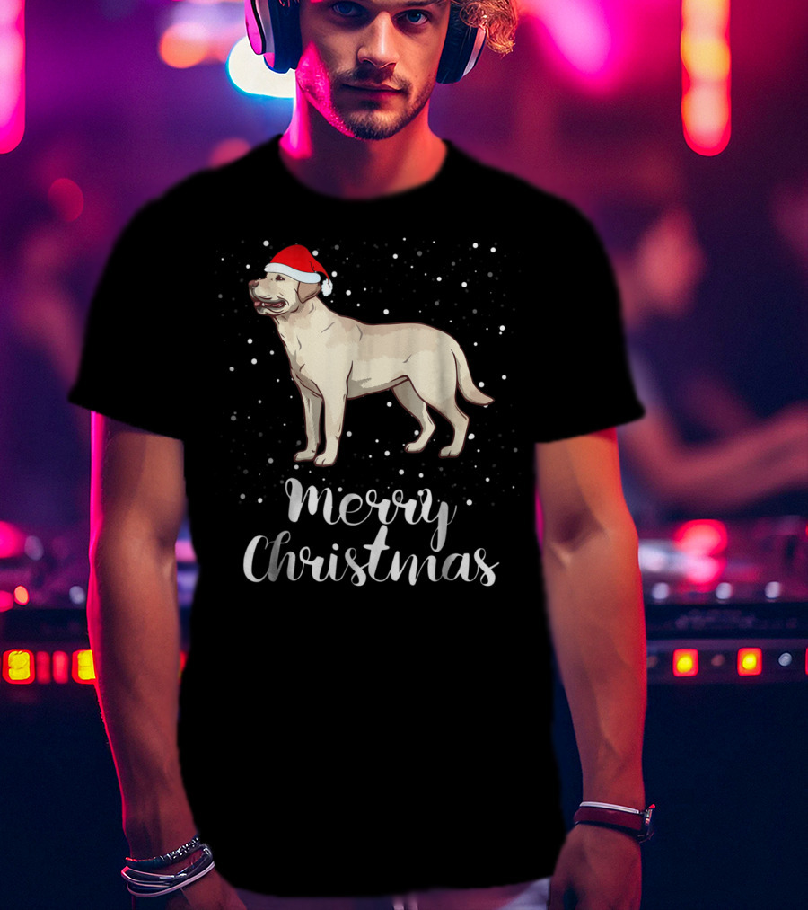 Merry Christmas Labrador Retriever Santa Hat T-Shirt