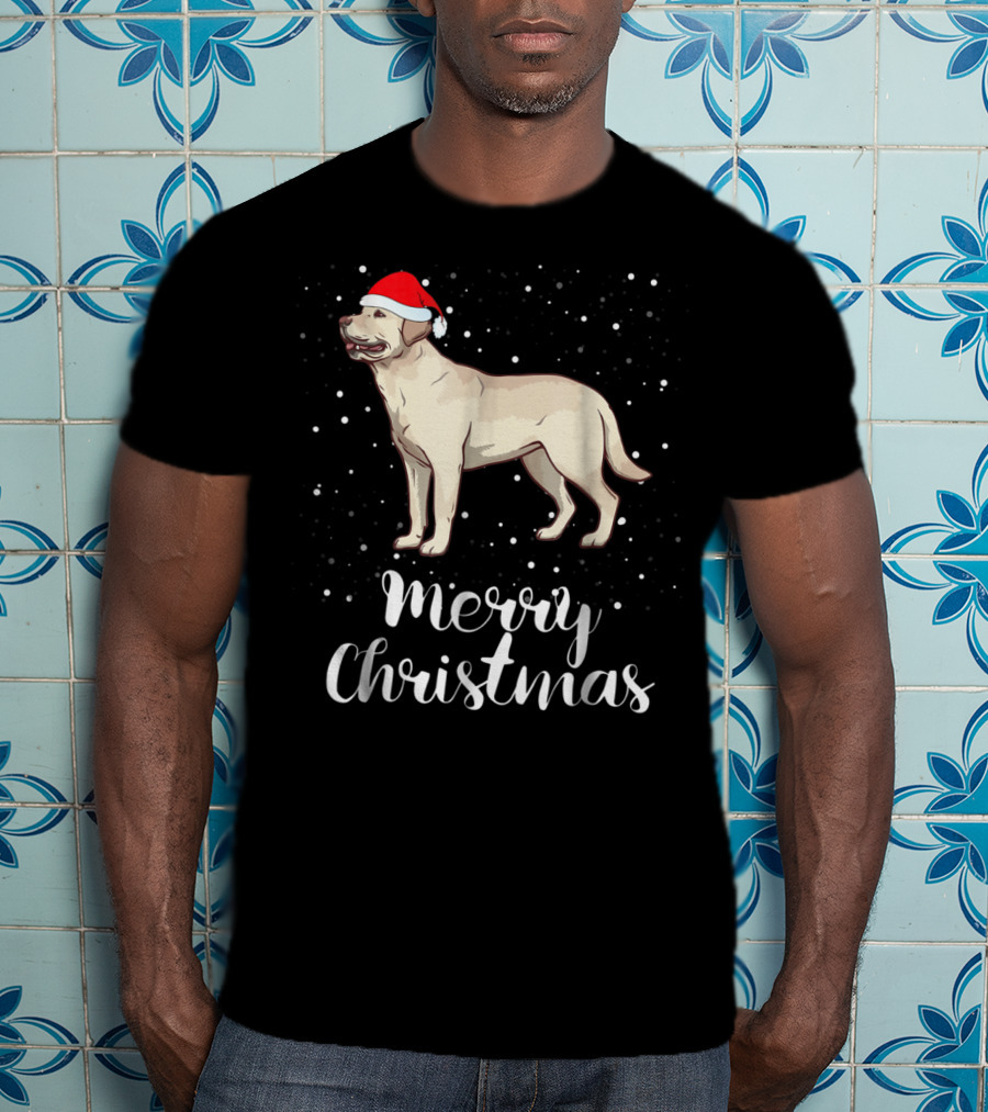 Merry Christmas Labrador Retriever Santa Hat T-Shirt
