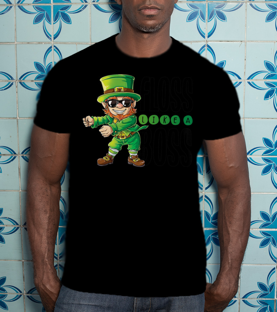 Floss Like A Boss Leprechaun In Sunglasses T-Shirt