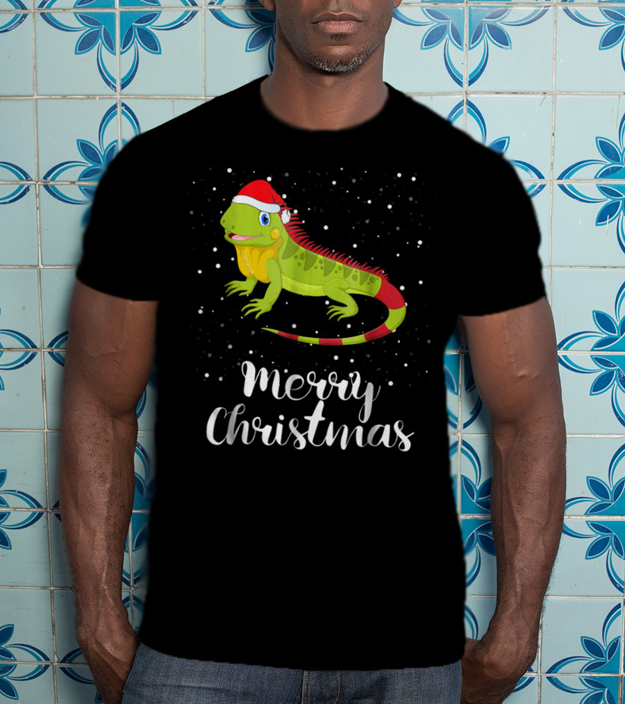 Merry Christmas Iguana Funny Family Matching Group T-Shirt