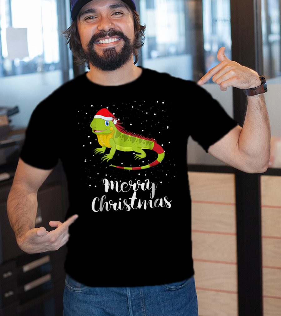 Merry Christmas Iguana Funny Family Matching Group T-Shirt