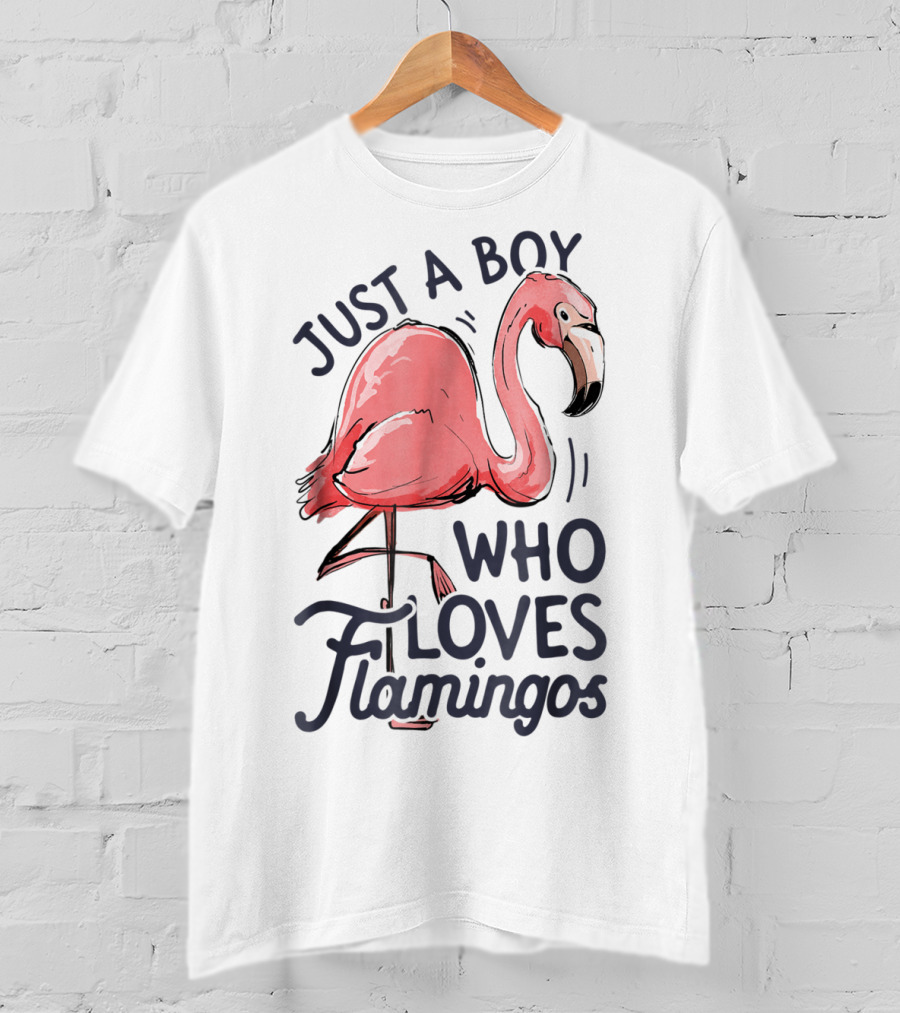 Just A Boy Who Loves Flamingos Pink Flamingo T-Shirt