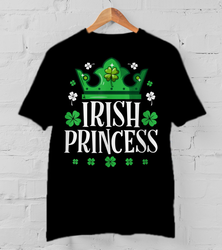 Irish Princess St Patricks Day Crown Shamrock T-Shirt