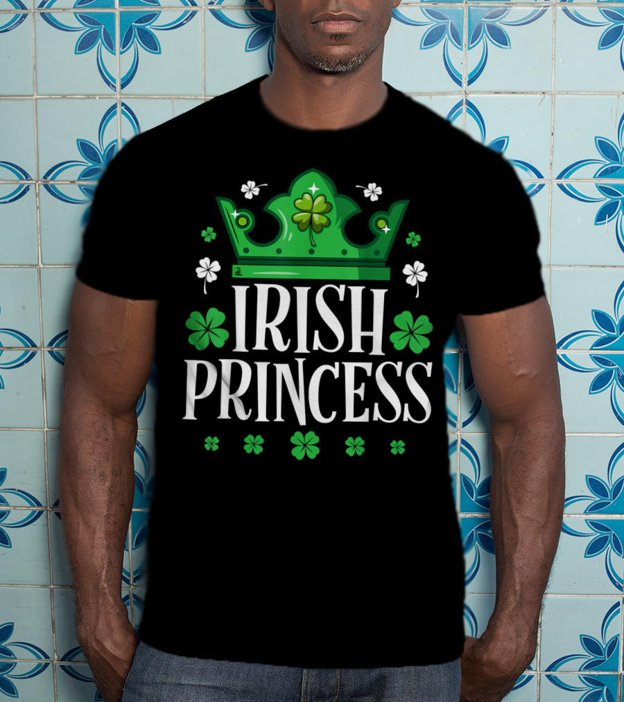 Irish Princess St Patricks Day Crown Shamrock T-Shirt