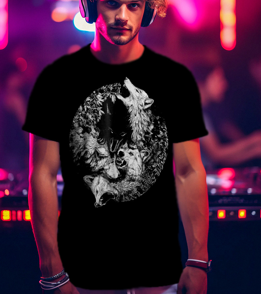 Loves Wolves Wild Wolf Howling Pack Nature Forest T-Shirt