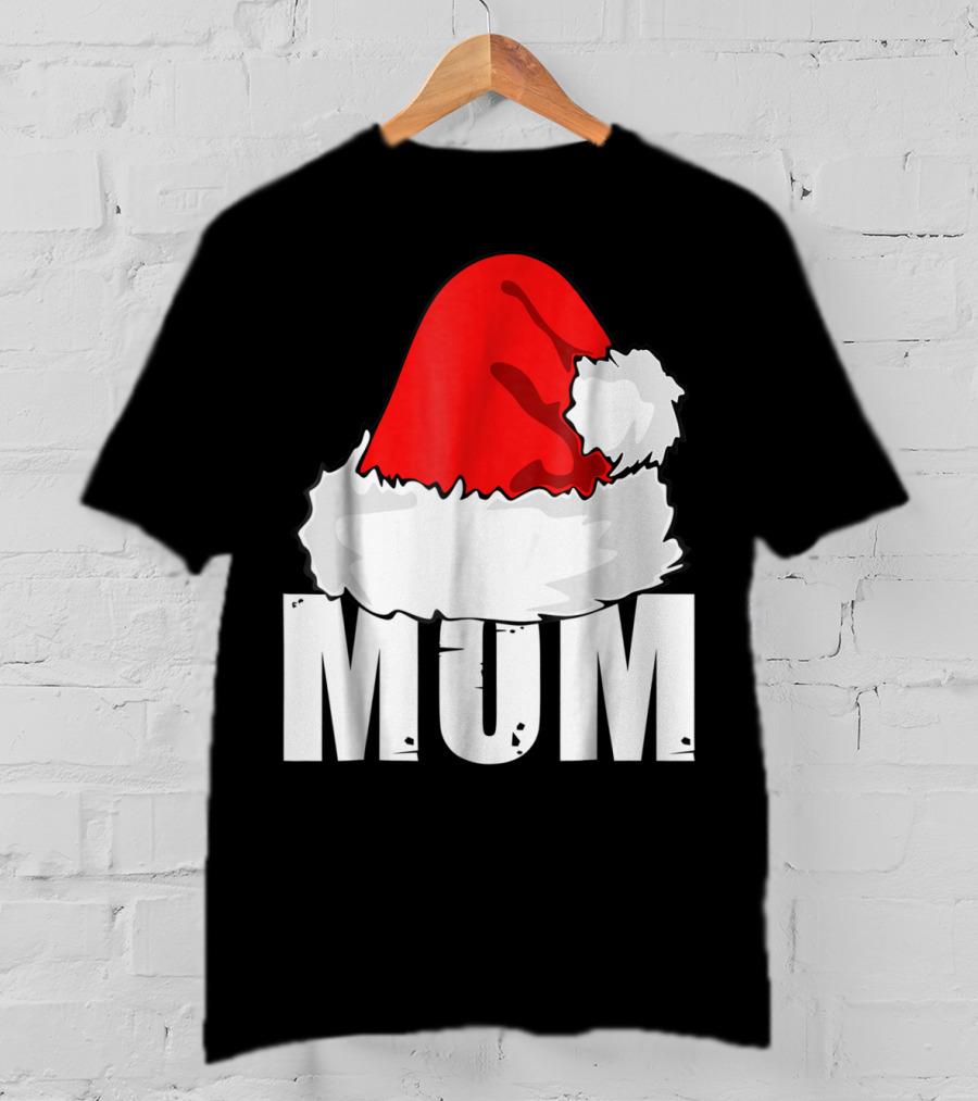 Mum Christmas Santa Hat Family Matching T-Shirt