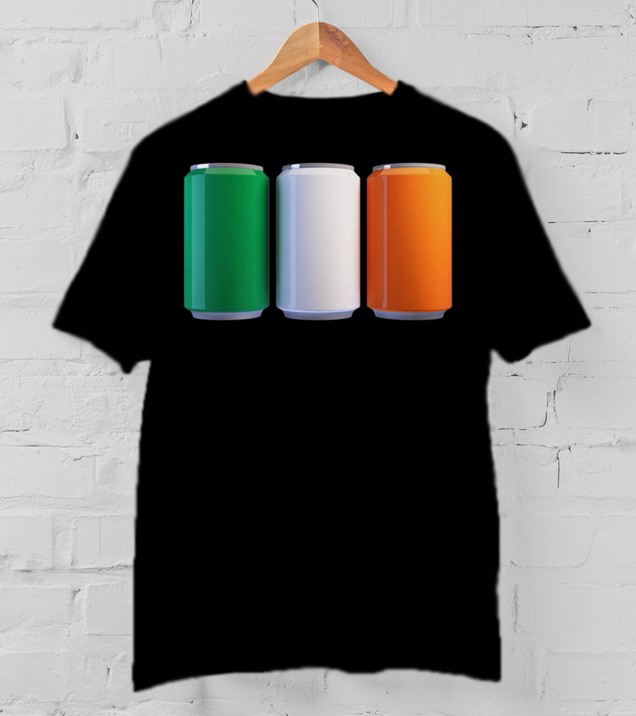 Irish Flag Beer Cans St Patrick's Day Ireland T-Shirt