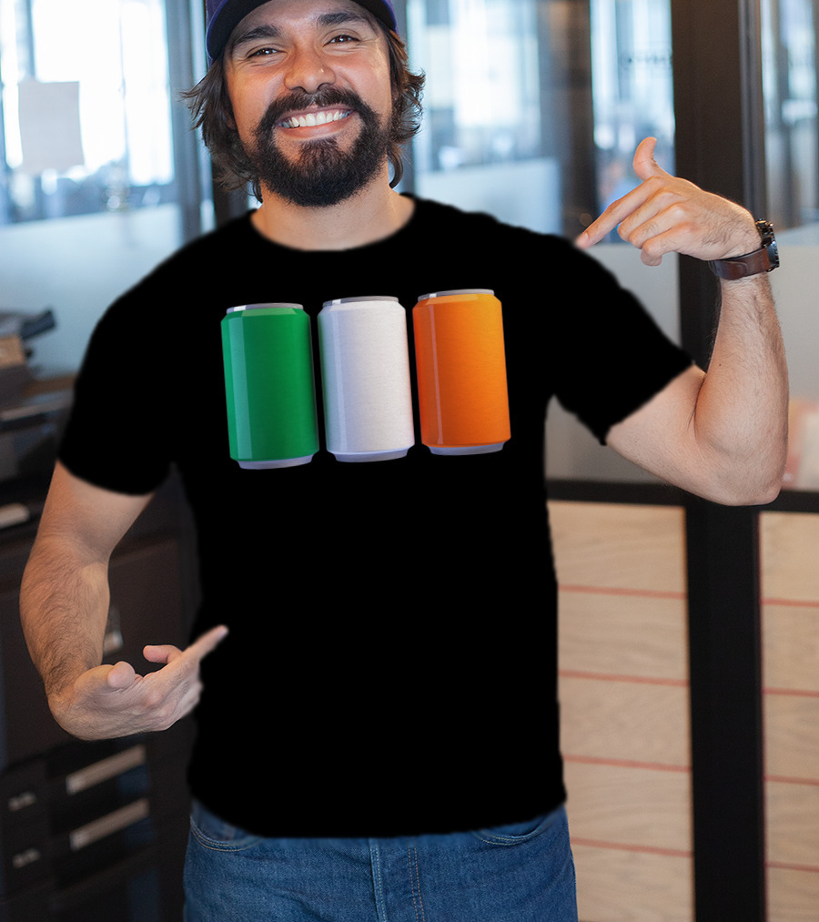 Irish Flag Beer Cans St Patrick's Day Ireland T-Shirt