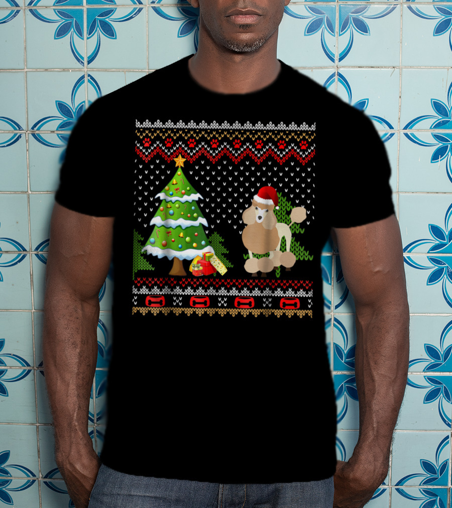 Poodles Santa Christmas Ugly Dog Holiday T-Shirt