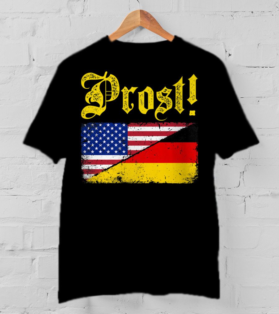Prost German American Flag Oktoberfest T-Shirt