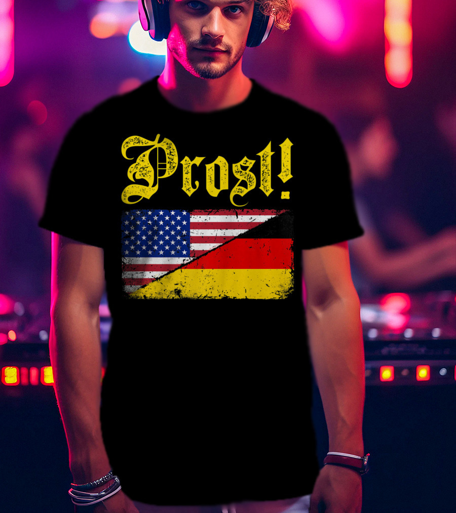 Prost German American Flag Oktoberfest T-Shirt