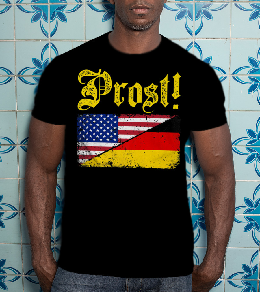 Prost German American Flag Oktoberfest T-Shirt