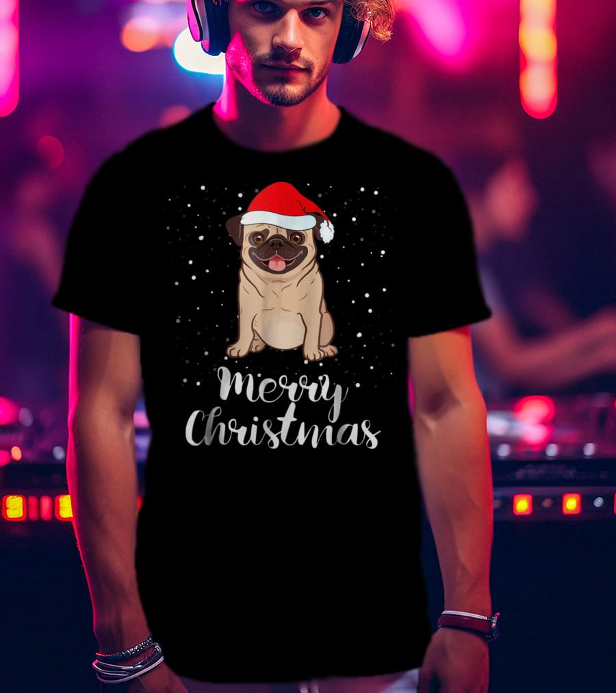 Merry Christmas Pug Funny Matching Family Group Holiday T-Shirt