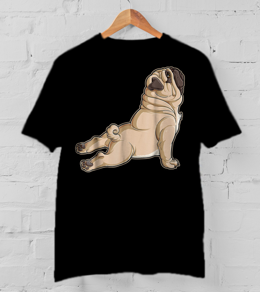 Pug Yoga Pose For Dog Lovers Puppy Funny T-Shirt