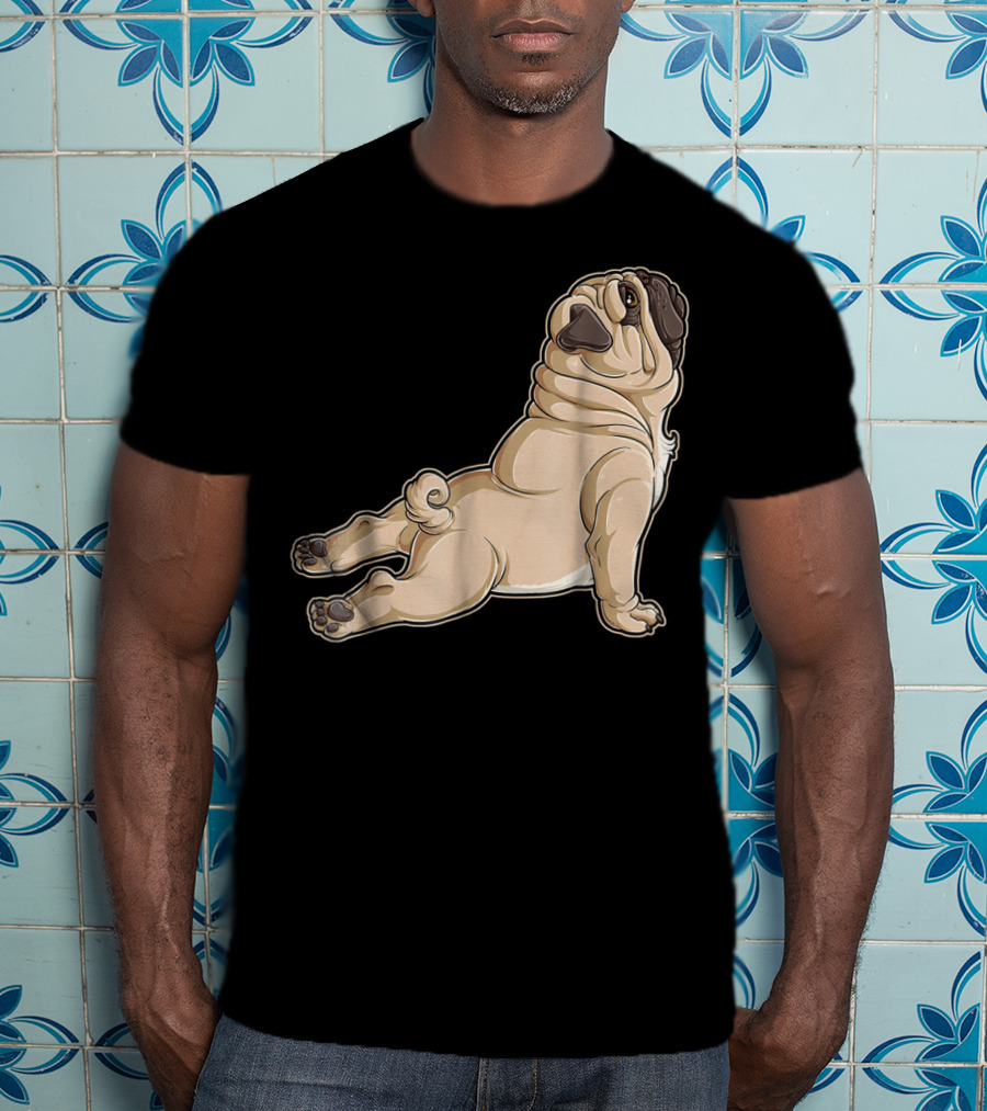 Pug Yoga Pose For Dog Lovers Puppy Funny T-Shirt