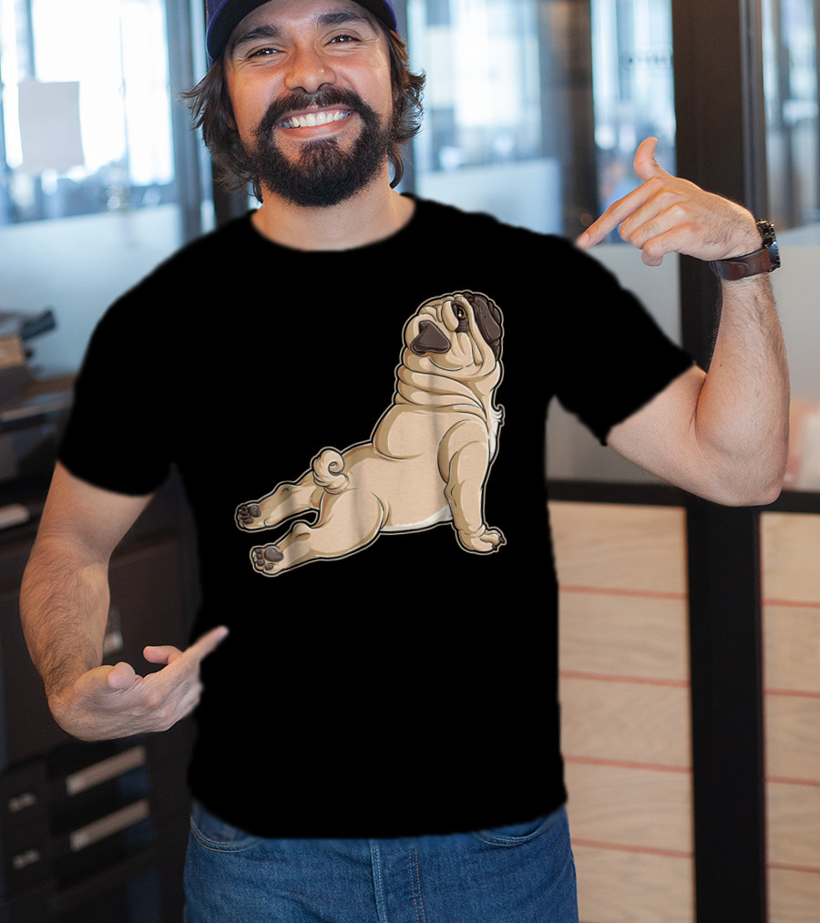 Pug Yoga Pose For Dog Lovers Puppy Funny T-Shirt