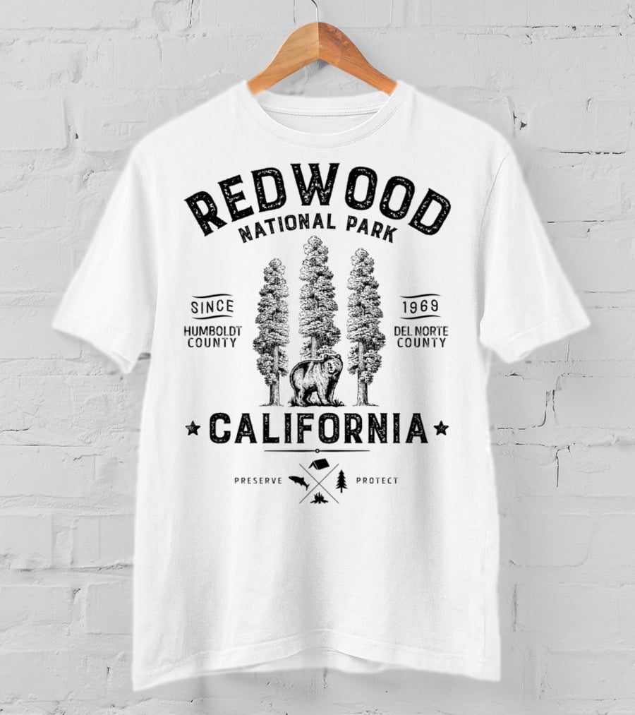 Redwood National Park California Bear Since 1969 Humboldt Del Norte T-Shirt