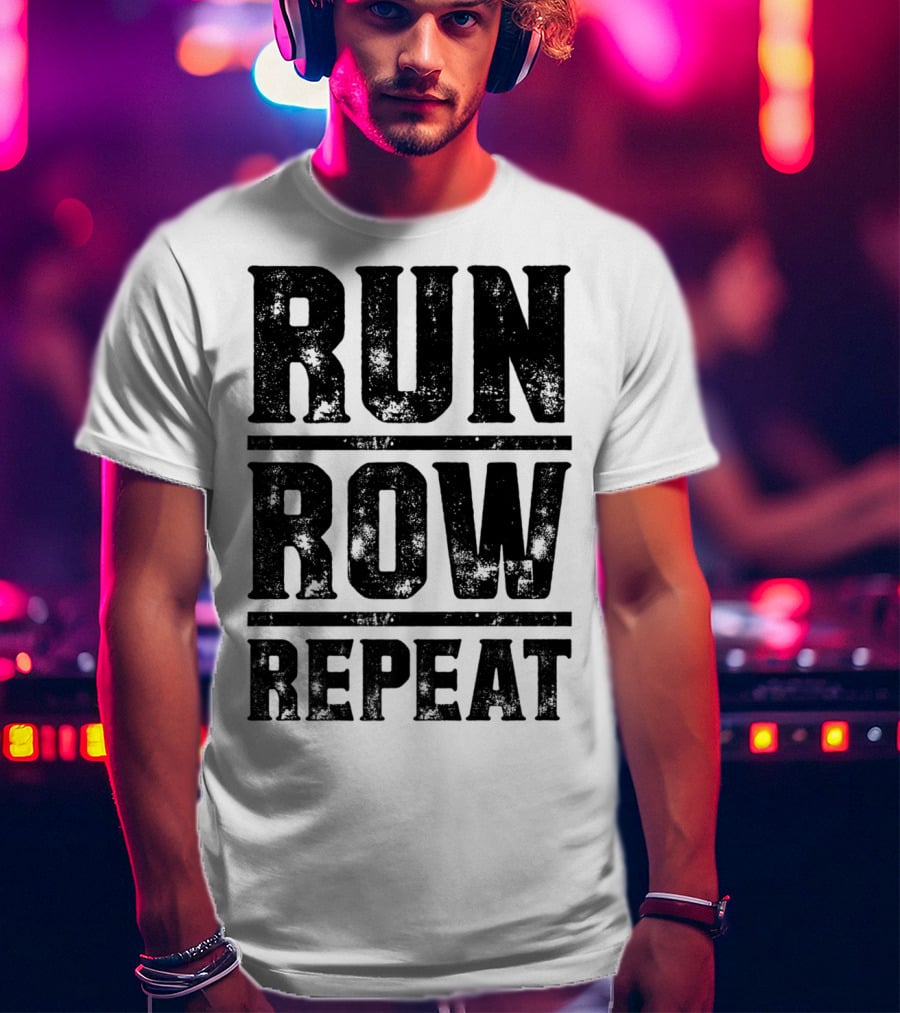 Run Row Repeat Fitness Gym Workout Routine Enthusiast RC T-Shirt