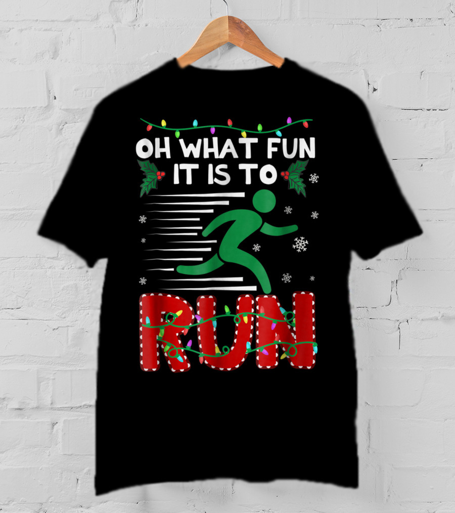 Oh What Fun It Is To Run Christmas Lights Snowflakes T-Shirt