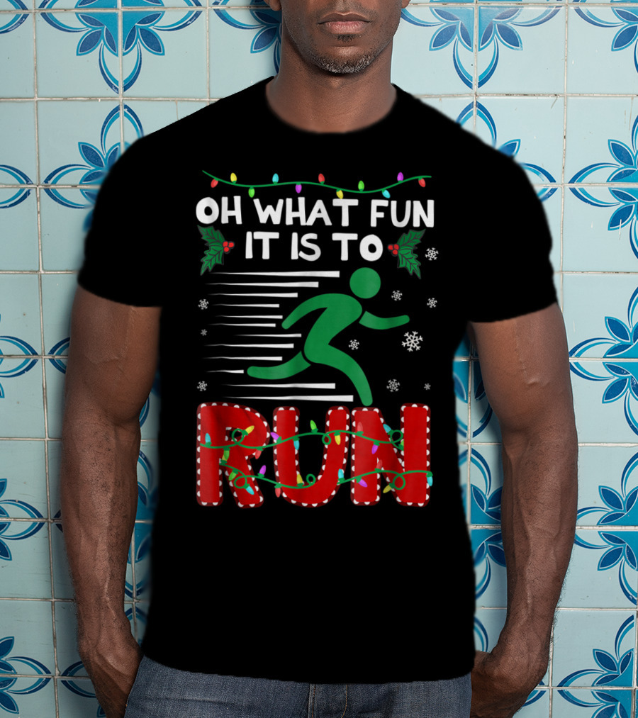 Oh What Fun It Is To Run Christmas Lights Snowflakes T-Shirt