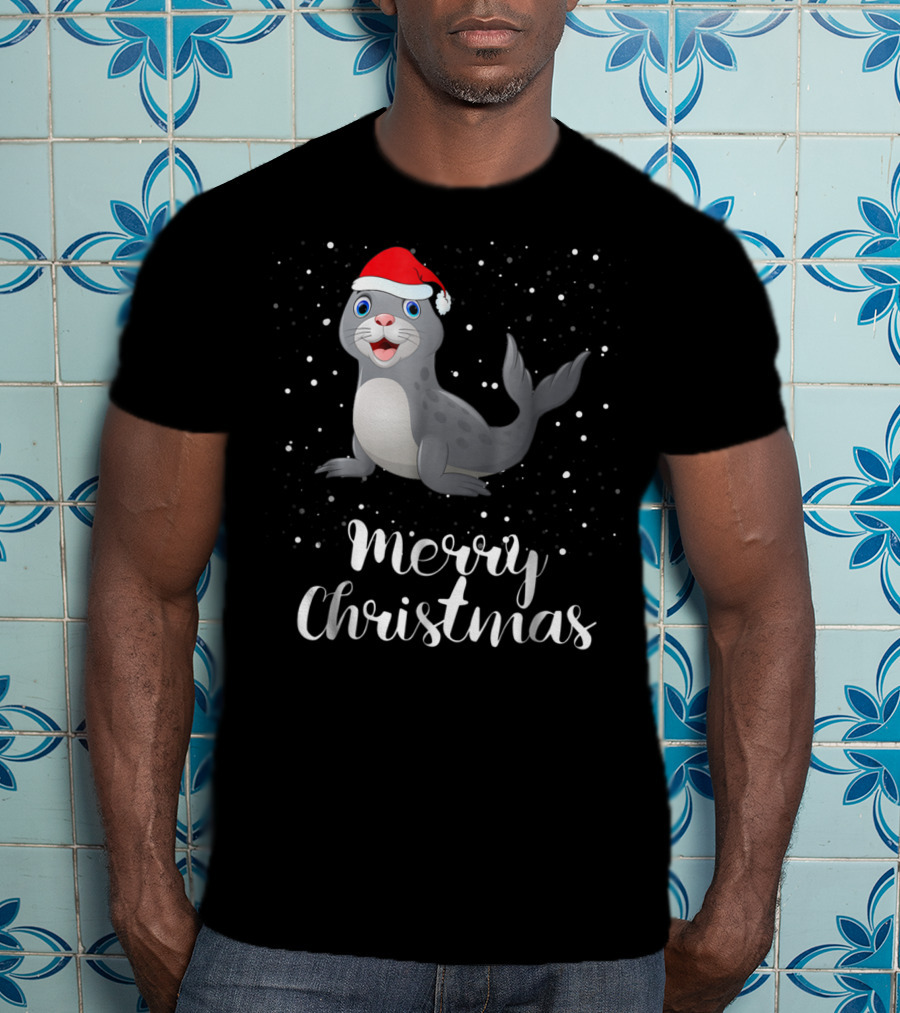 Seal Merry Christmas Funny Matching Family Group T-Shirt