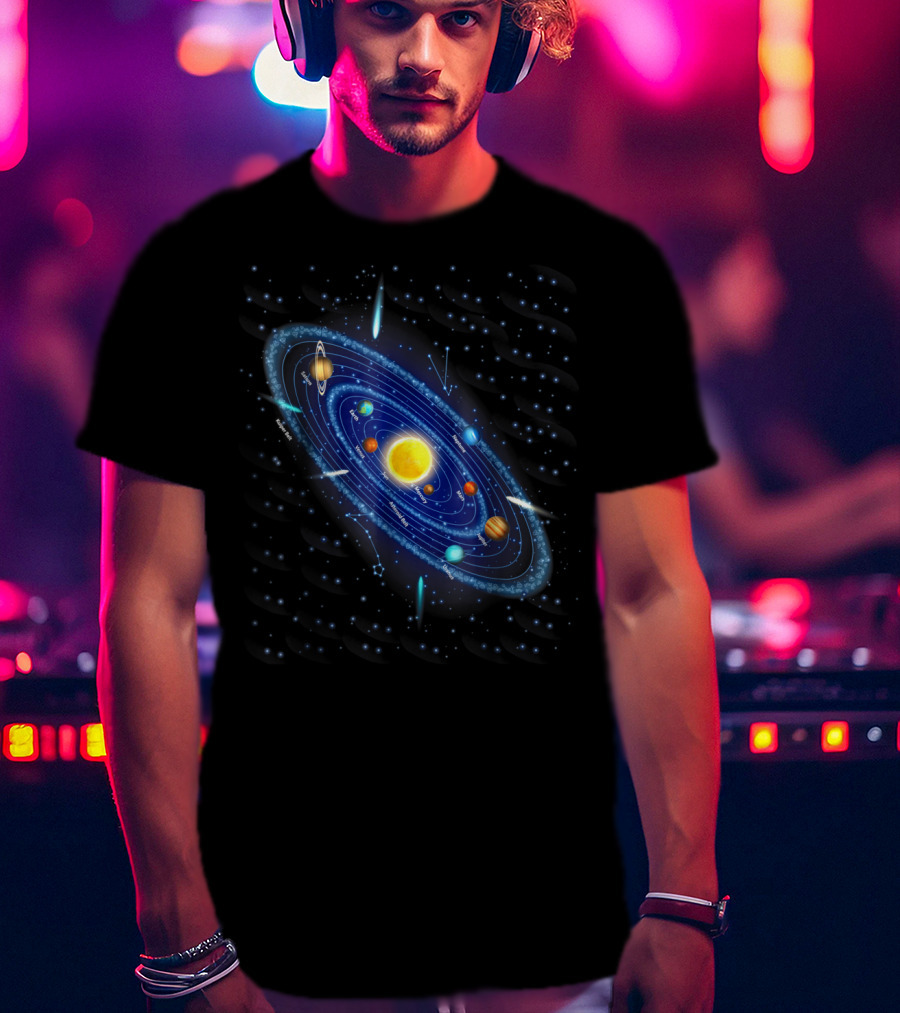 Solar System Awesome For Space Geeks Astronomy Planets Stars Orbits T-Shirt