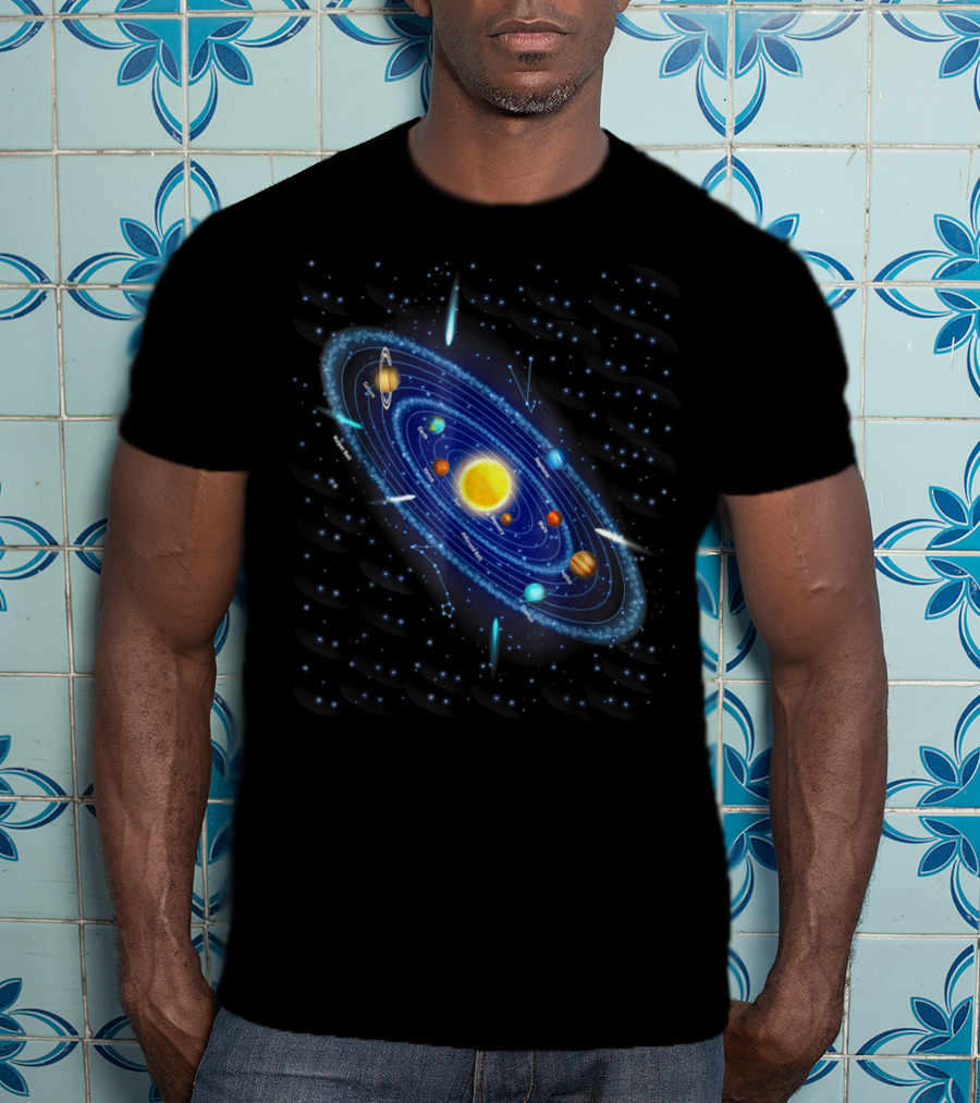 Solar System Awesome For Space Geeks Astronomy Planets Stars Orbits T-Shirt