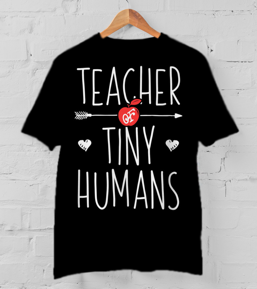 Teacher Of Tiny Humans Arrow And Apple T-Shirt