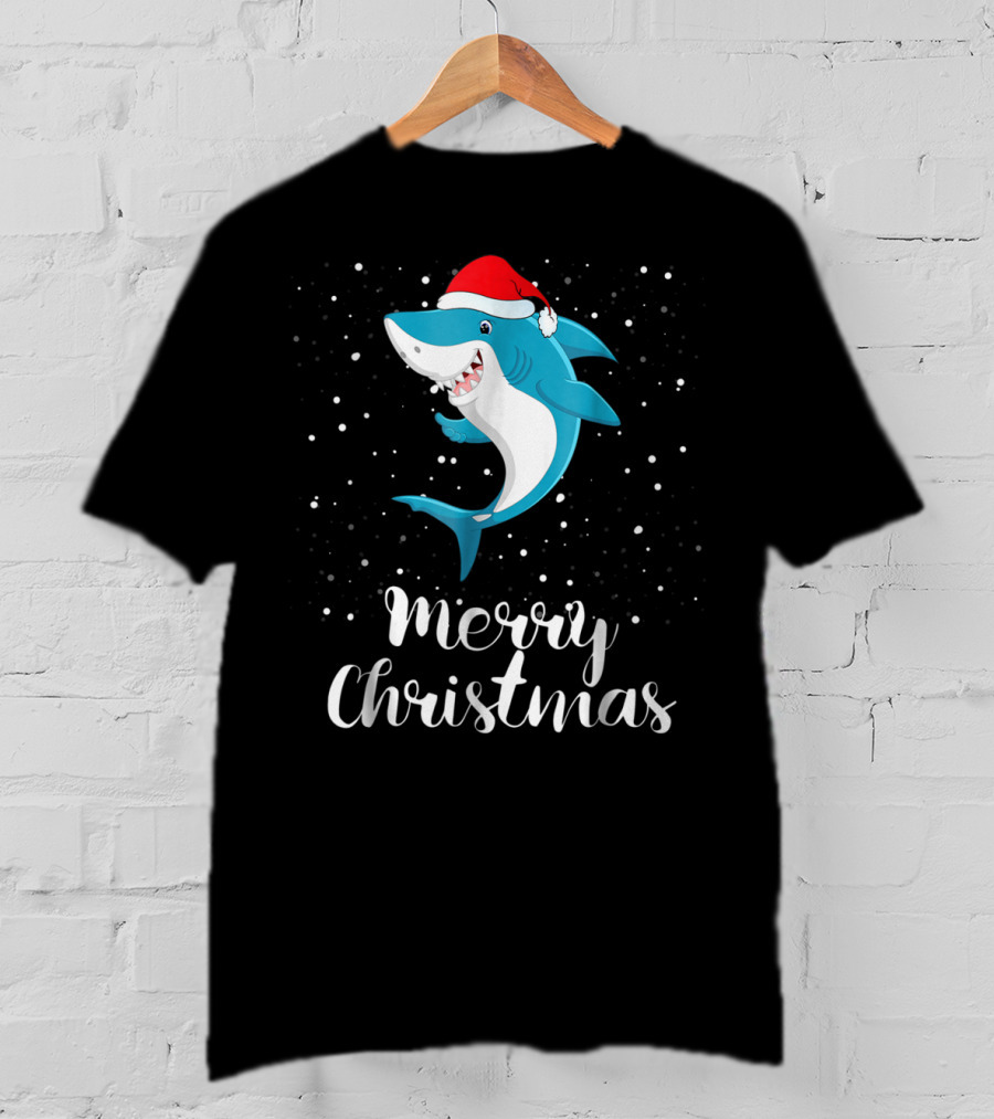 Merry Christmas Shark Funny Christmas Matching Family Group T-Shirt